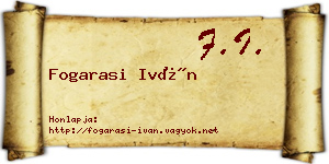 Fogarasi Iván névjegykártya